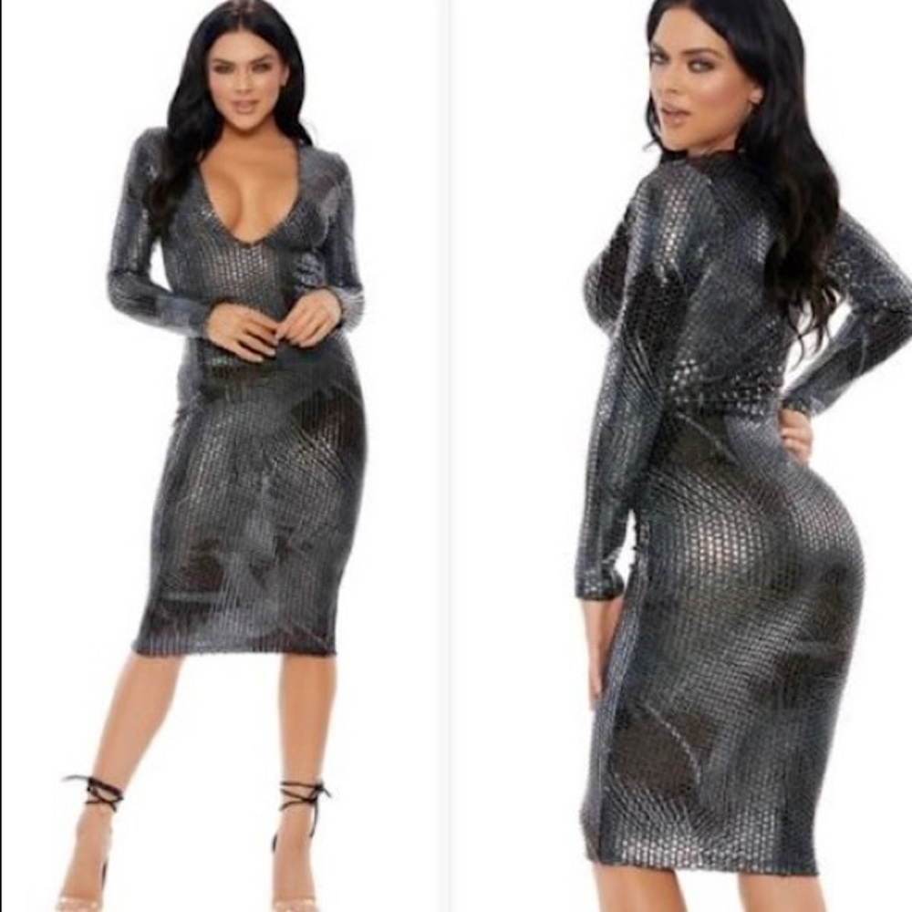 Shimmery Sequin Midi Dress